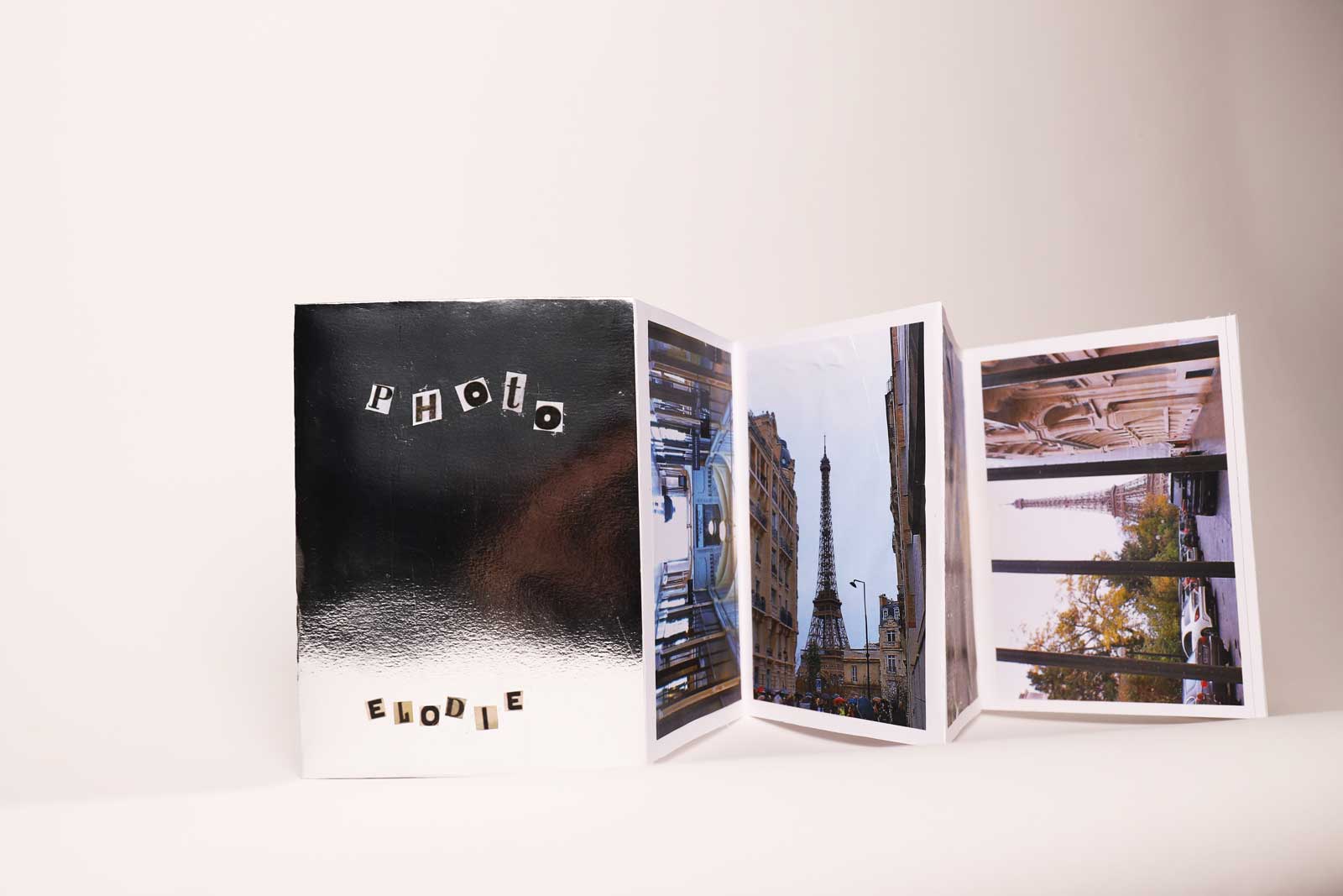 Projet photographique autour du recadrage, mise en page en leporello